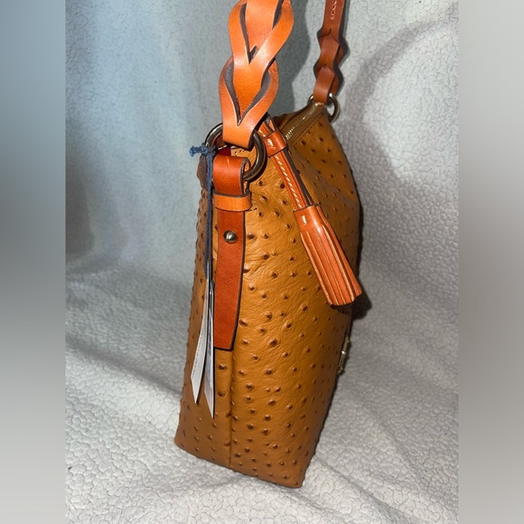 New with tags. Dooney & Burke Brown Ostrich Randy - Picture 2 of 3